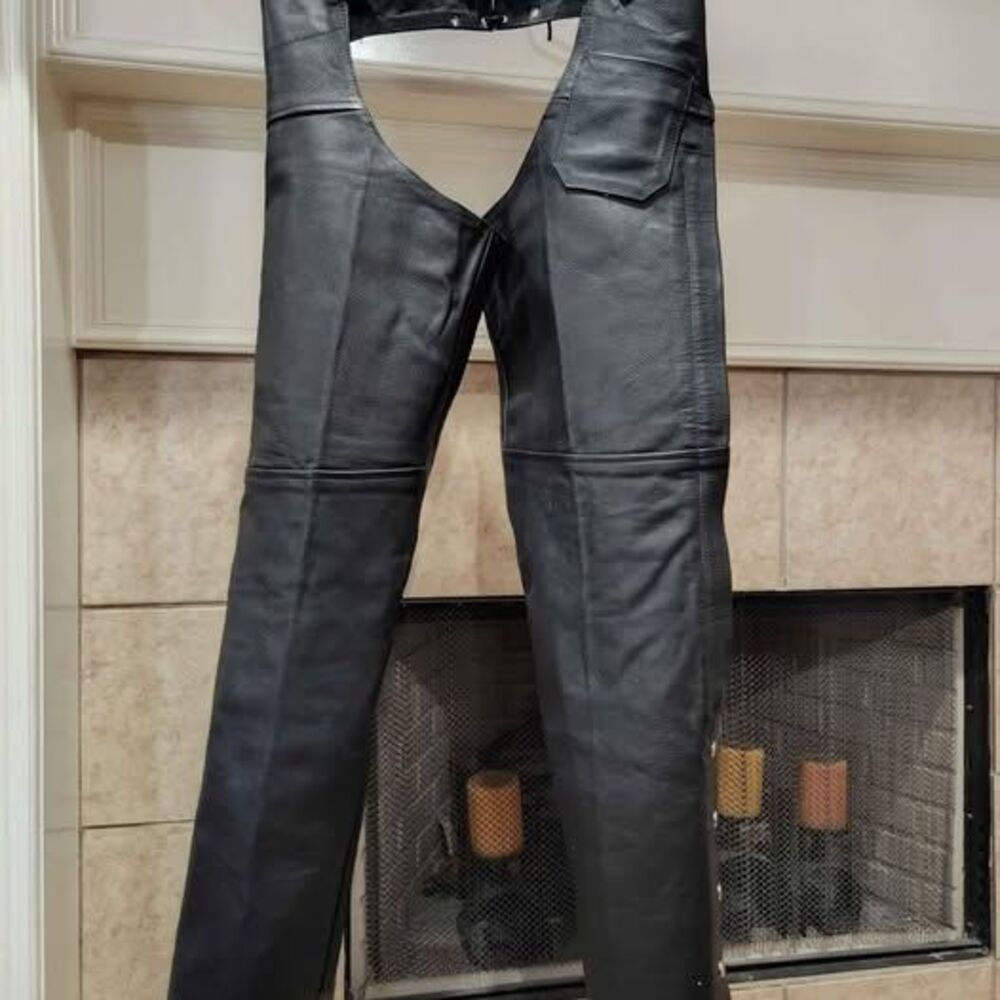 Leather Motorcycle Riding Chaps